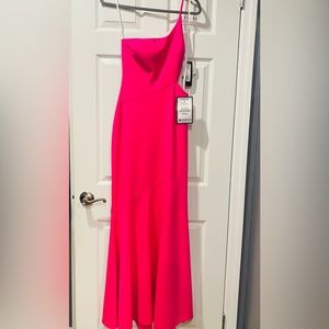 Gorgeous form fitting Betsy & Adam hot pink full length gown.  New with tags.